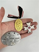 Group of WWI WW1 German Medals and Dog Tag