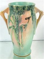 Roseville "Moss" vase  pink/green