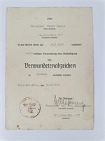 WW2 German Black Wound Badge Certificate