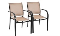 Costway 2PCs Patio Dining Chairs Metal Frame