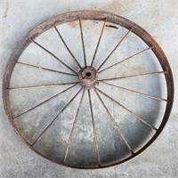 Antique Metal Wagon Wheel 44" W