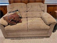 Microfiber Loveseat with Pillows