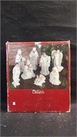 Vintage Dillards Hand Painted Porcelain Nativity