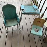 Childs Rocker, Table & Potty Chair