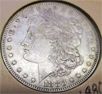 1880 Over 79-P Morgan Silver Dollar EF/AU