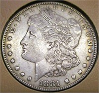 1881-P Morgan Silver Dollar AU/BU
