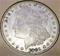 1881-O Morgan Silver Dollar AU/BU