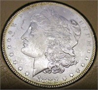 1882P Morgan Silver Dollar BU/MS60+ Rainbow Toning