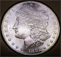 1882-S Morgan Silver Dollar BU/MS60+