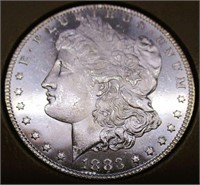 1883CC Morgan Silver Dollar BU/MS60+ Rainbow Toned