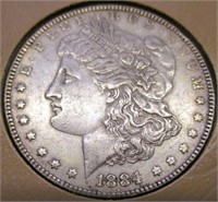 1884-P Morgan Silver Dollar AU/BU