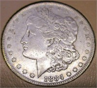1884-O Morgan Silver Dollar AU/BU