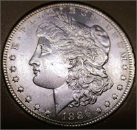 1886-P Morgan Silver Dollar BU/MS60+