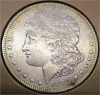 1889-O Morgan Silver Dollar BU/MS60+