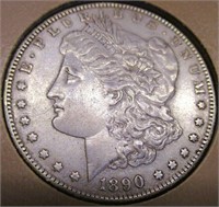 1890-S Morgan Silver Dollar BU/MS60+