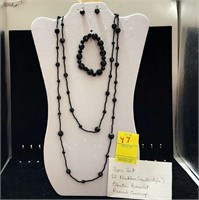3pc black with 52" versatile style necklace