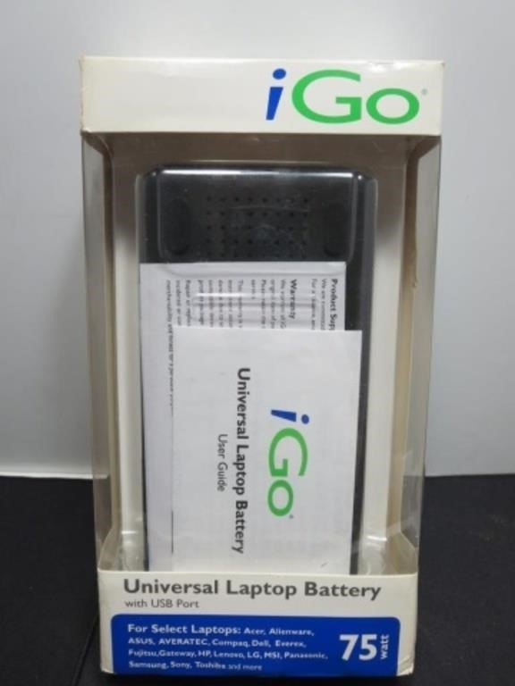 NEW IGo Portable 75W Universal Laptop Battery