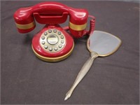 Vintage Hand Mirror & Hollywood Telephone - NOT