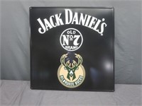 ~ NEW Jack Daniels / Milwaukee Bucks Metal Sign -