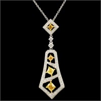 18K Gold 1.15ctw Fancy Diamond Pendant