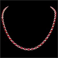 `14k Gold 27.00ct Ruby & 1.25ct Diamond Necklace