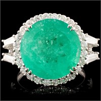 18K Gold 7.14ct Emerald & 1.45ctw Diamond Ring