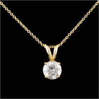 14K Gold 1.01ctw Diamond Pendant