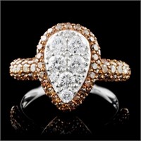 14K White Gold 1.66ctw Fancy Color Diamond Ring