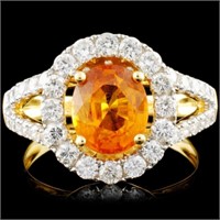 18K Gold 2.13ct Sapphire & 1.05ctw Diamond Ring