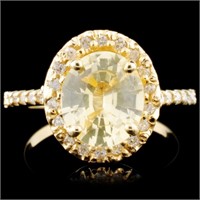 14K Gold 2.11ct Sapphire & 0.25ctw Diamond Ring