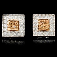 14K Gold 0.45ctw Fancy Diamond Earrings