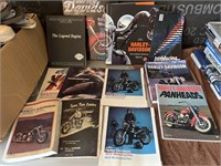 Harley Davidson books and 70s literature
