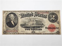 1917 $2 US LARGE NOTE RED SEAL