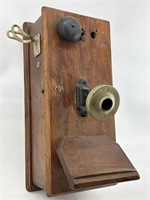 Oak Wall Crank Telephone