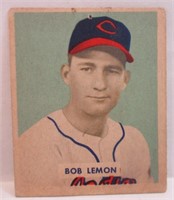 1949 BOWMAN GUM BOB LEMON ROOKIE CARD #202
