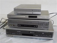 DVD and VHS players, working condition unknown.