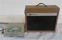 The sound booster amplifier and DVD player.