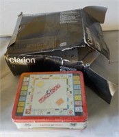 Clarion 6540 CD/Radio and Monopoly game.