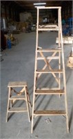 (2) Wooden step ladders.