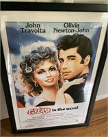 Framed Grease movie poster 30x44