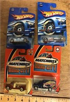 4 NEW Hot Wheels/Matchbox diecast cars