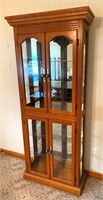 6 ft x 32 inch oak lighted curio- VG condition