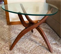 glass top end table