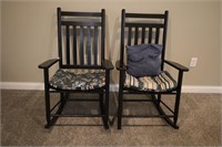 LOT OF 2 WOOD ROCKING CHAIRS