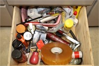CONTENTS OF DRAWER - OIL, CLEANER, GREASE GUN &