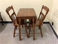 Bifold Wood Table with Matching Chairs