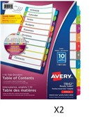 AVERY Table of Contents Dividers  X2