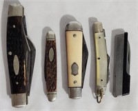 Collection of 5 Assorted Pocket Knives