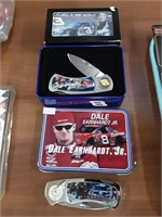 DALE JR COLLECTORS KNIFE WITH TIN & OTHER LOT