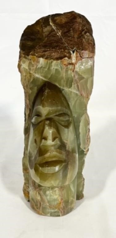 Carved Green Onyx Bust